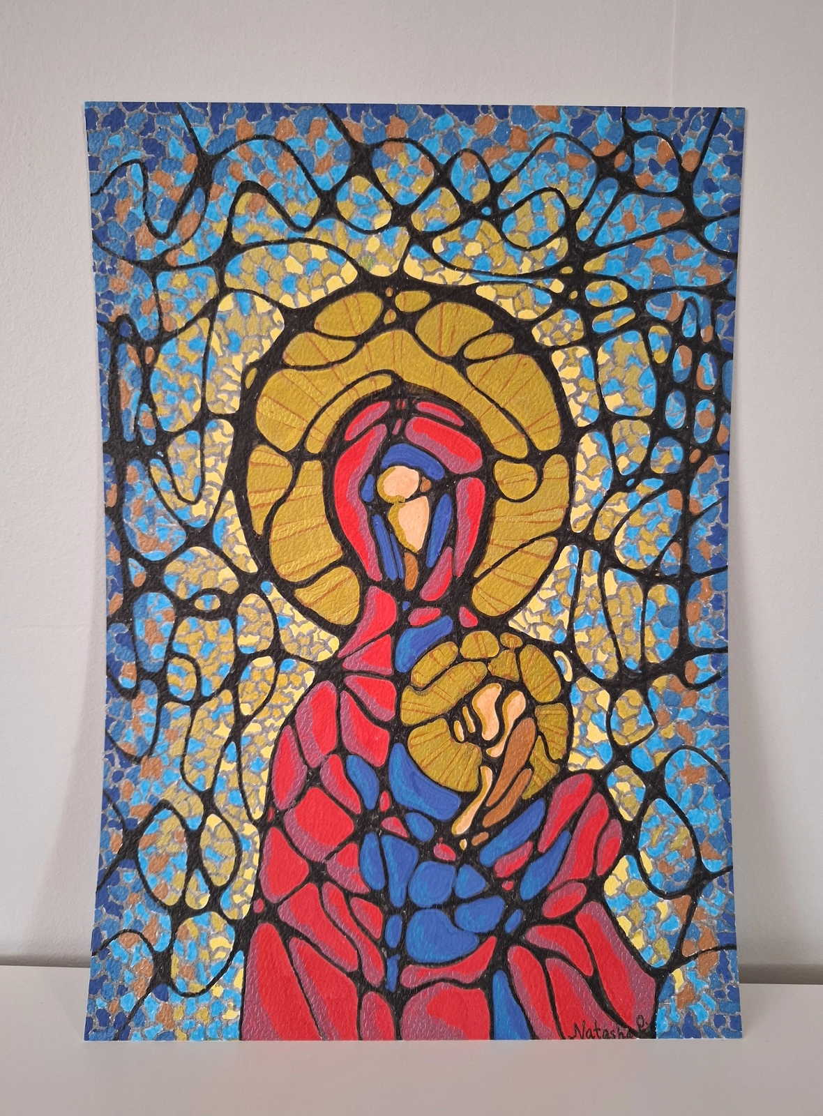 Akrylmålning Heliga Maria av Natasha Petrenka