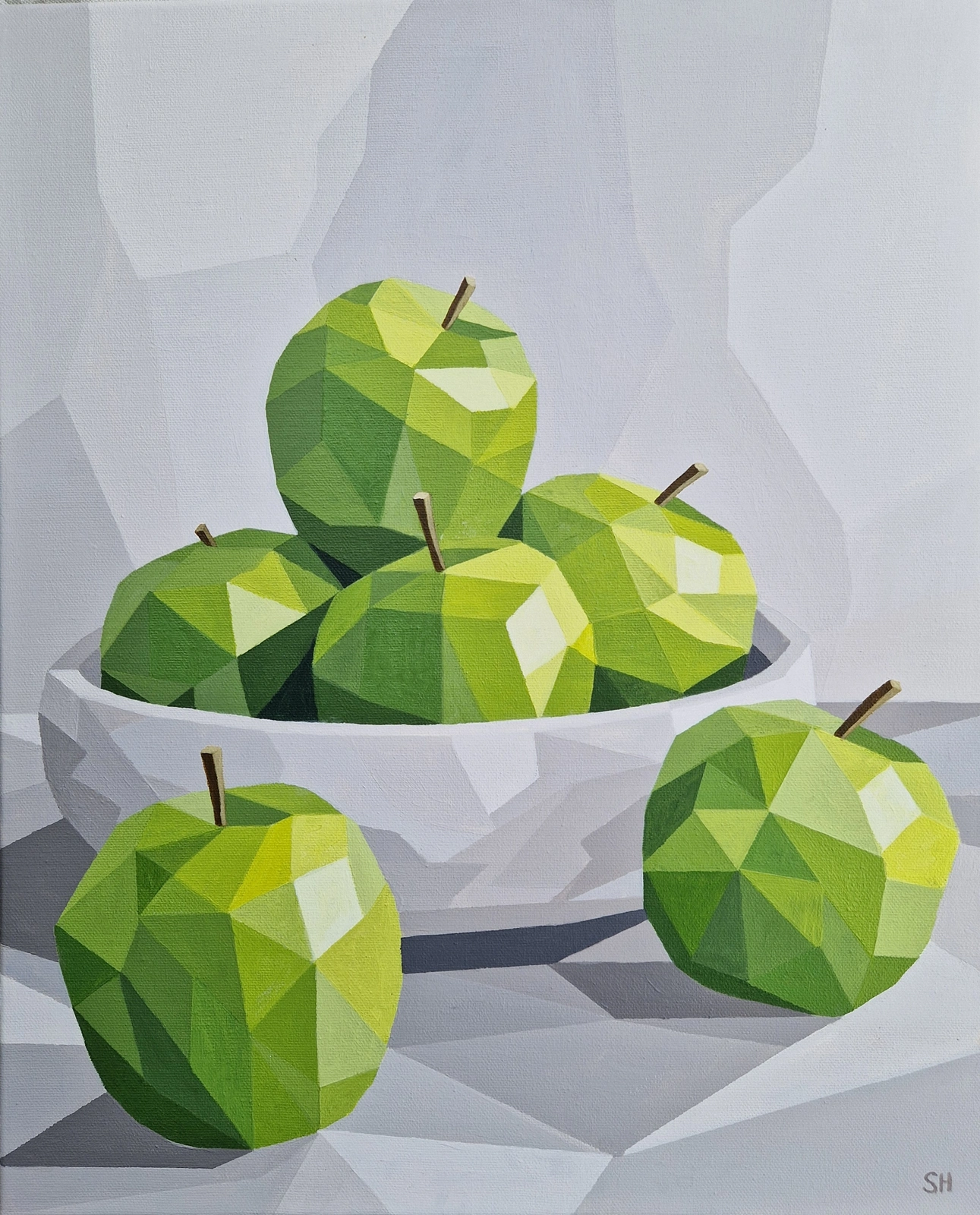 Akrylmålning Granny smith av Susanne Hagemark