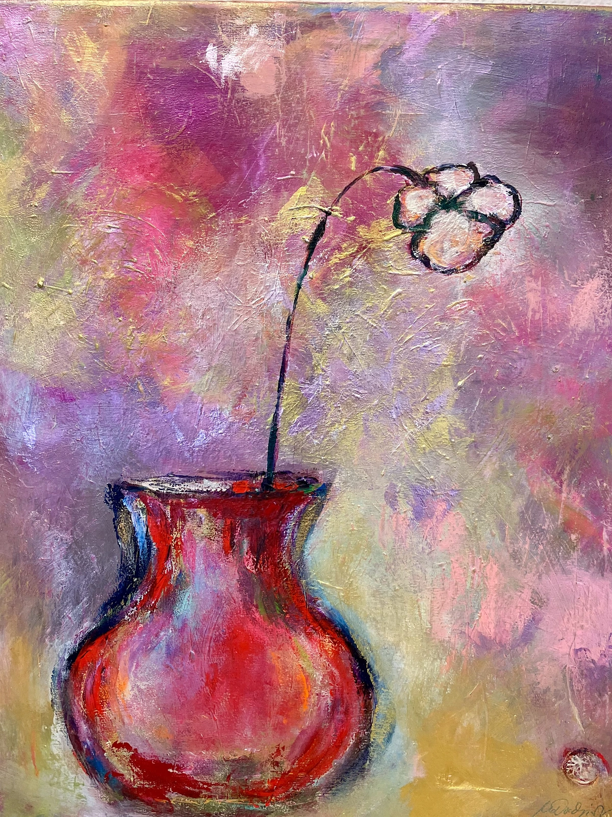 Akrylmålning Flowers. "A flower a day keeps all sadness away!" av Ulrike Nordquist