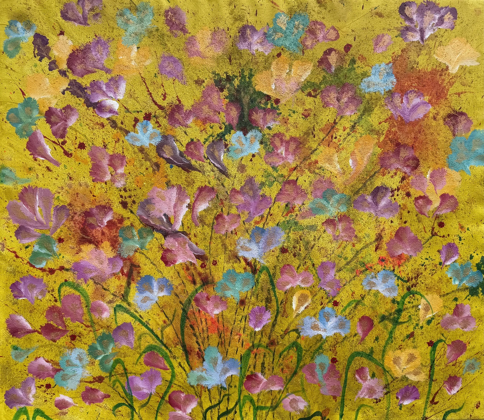 Akrylmålning Blomsterland av Sedi Ebrahimi