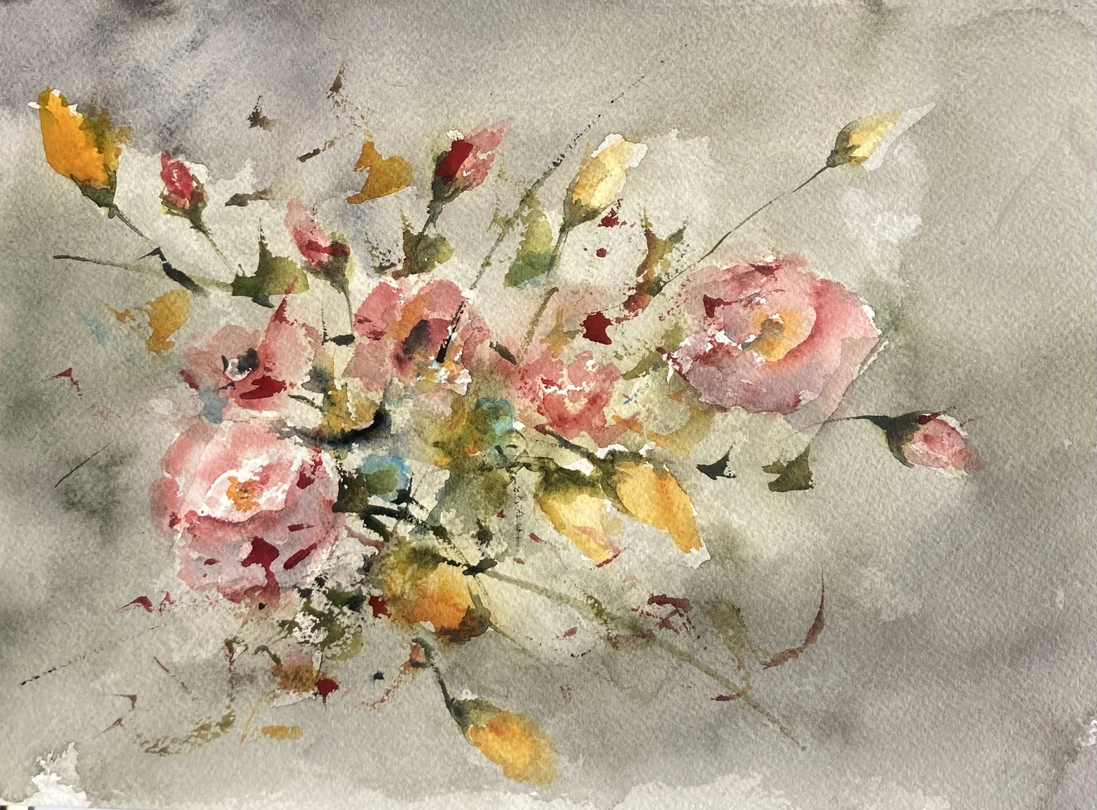 Akvarell BLOMSTERPRAKT av Rose-Marie Lyckebrant-Lindqvist