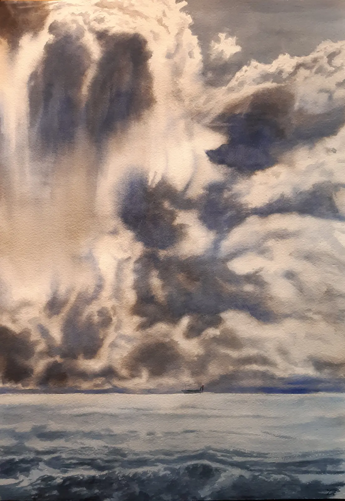 Akvarell Stormens rand av Victor Andersson