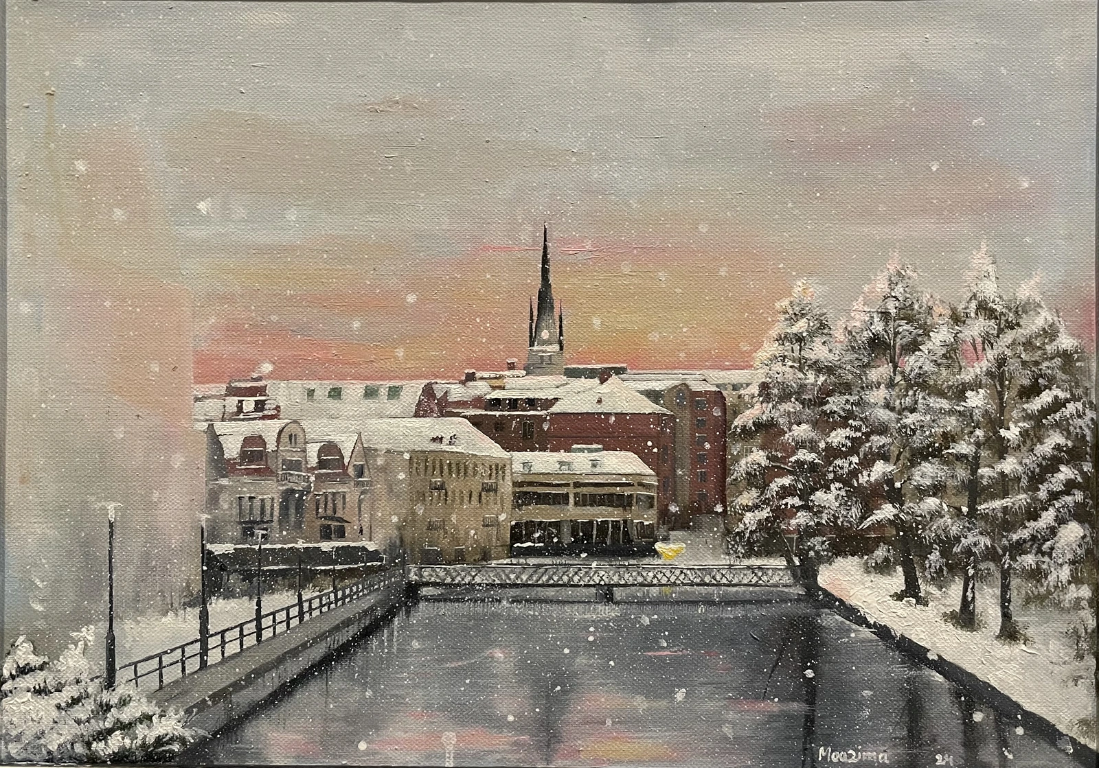 Oljemålning White Borås av Moazima Stanikzai