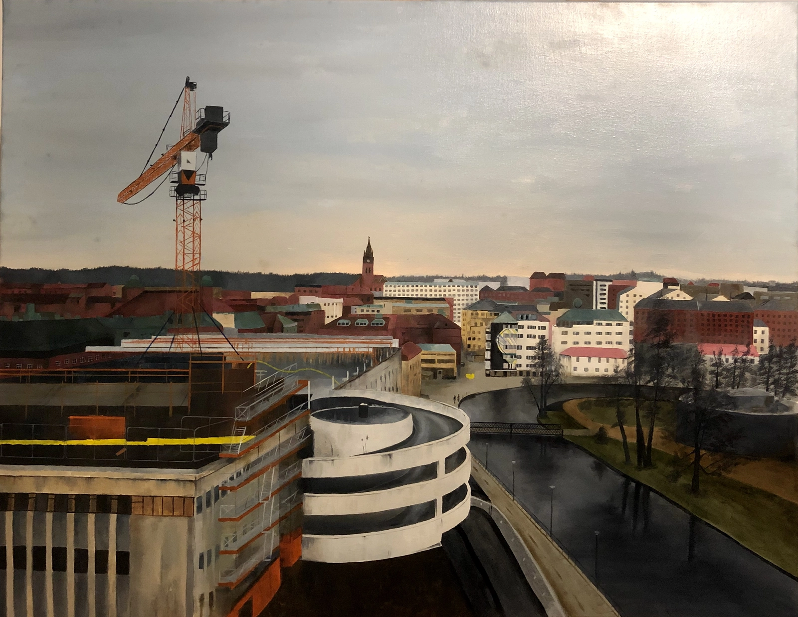 Oljemålning Borås mitt i  av Moazima Stanikzai