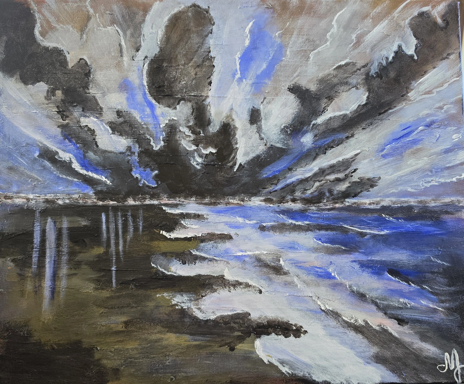 Akrylmålning Stormljus av Eira Art