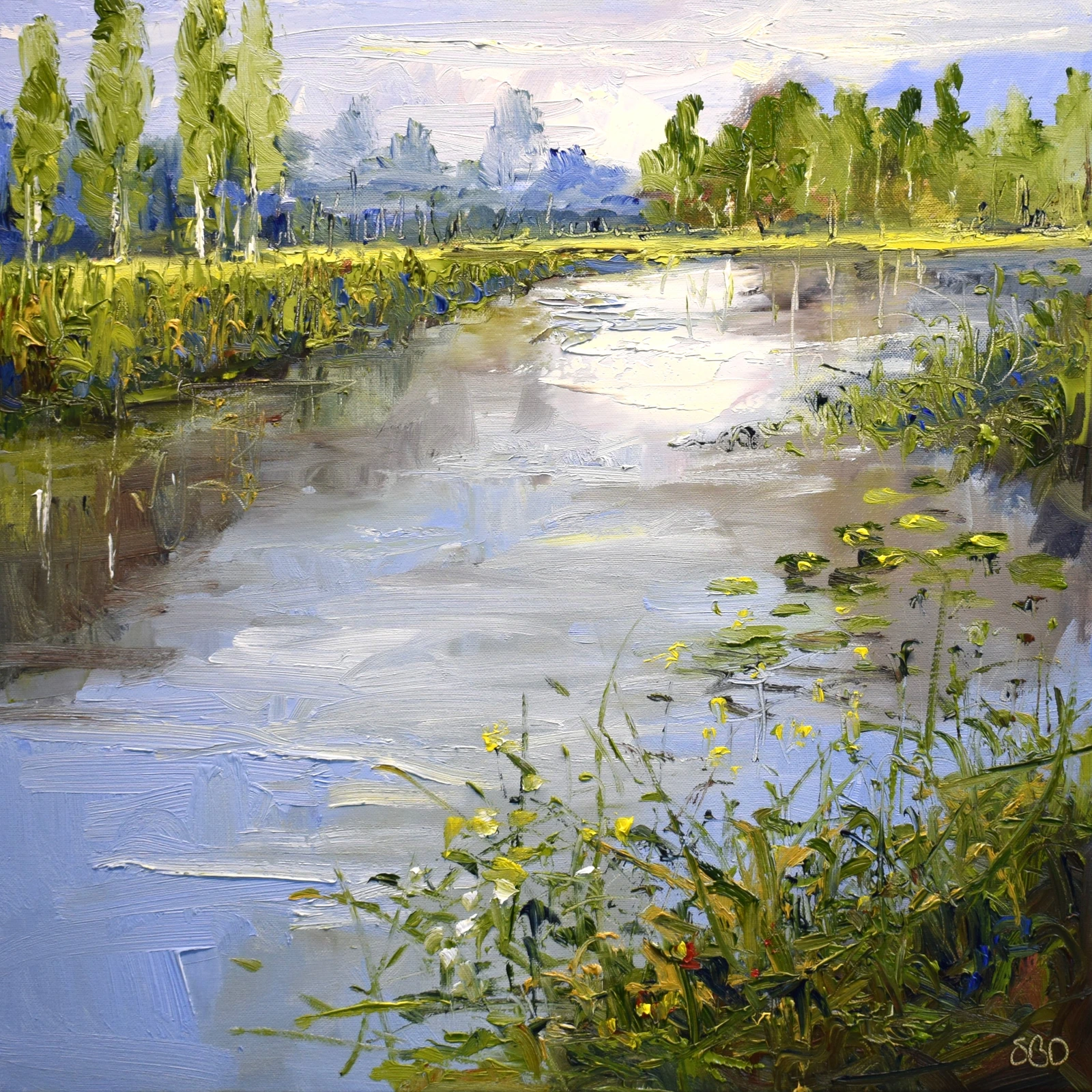 Oljemålning Magic pond av Sonja Brussen