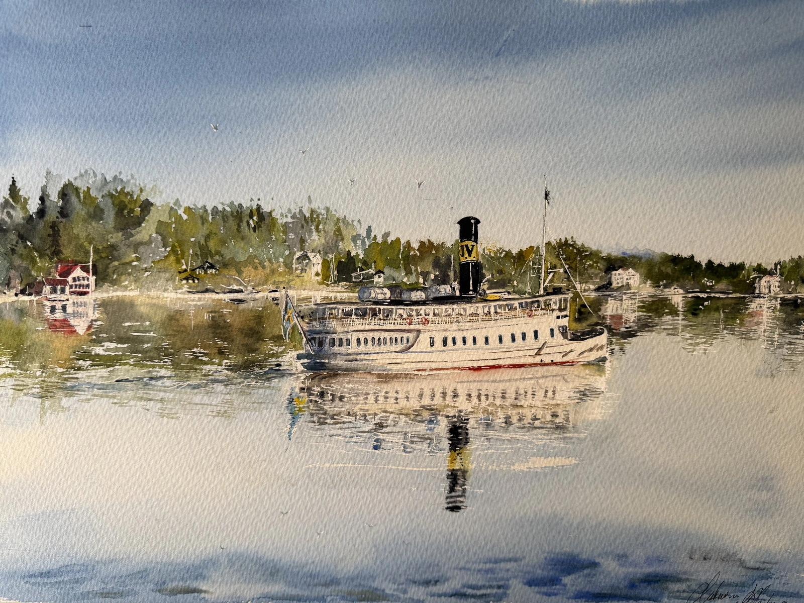 Akvarell Norrskär av Katarina Blomberg