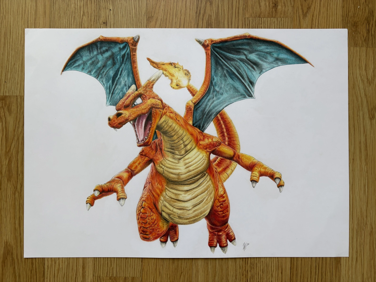 Unik Charizard teckning av Jonas Arthursson