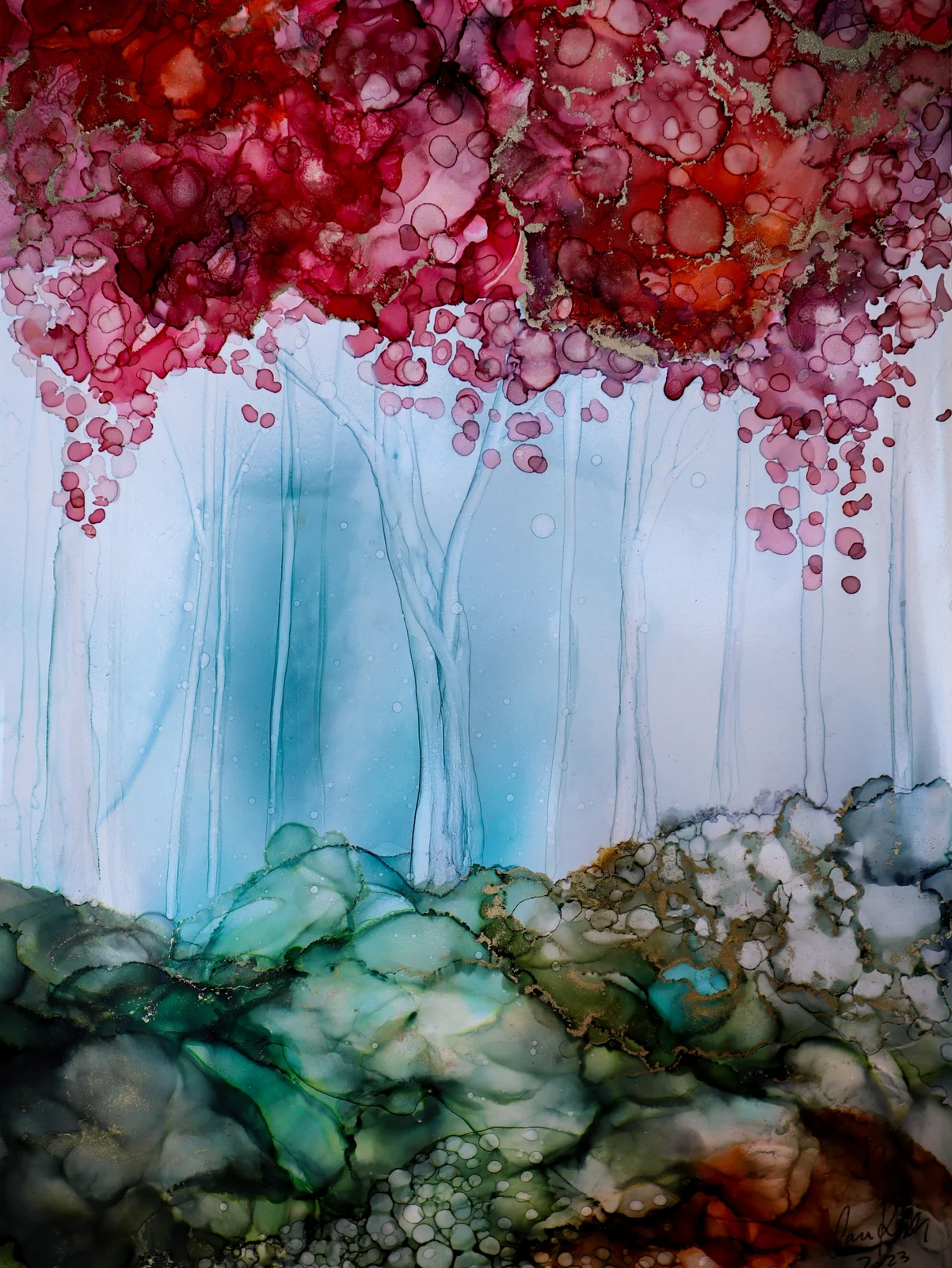 Red tree av Sara Kidby