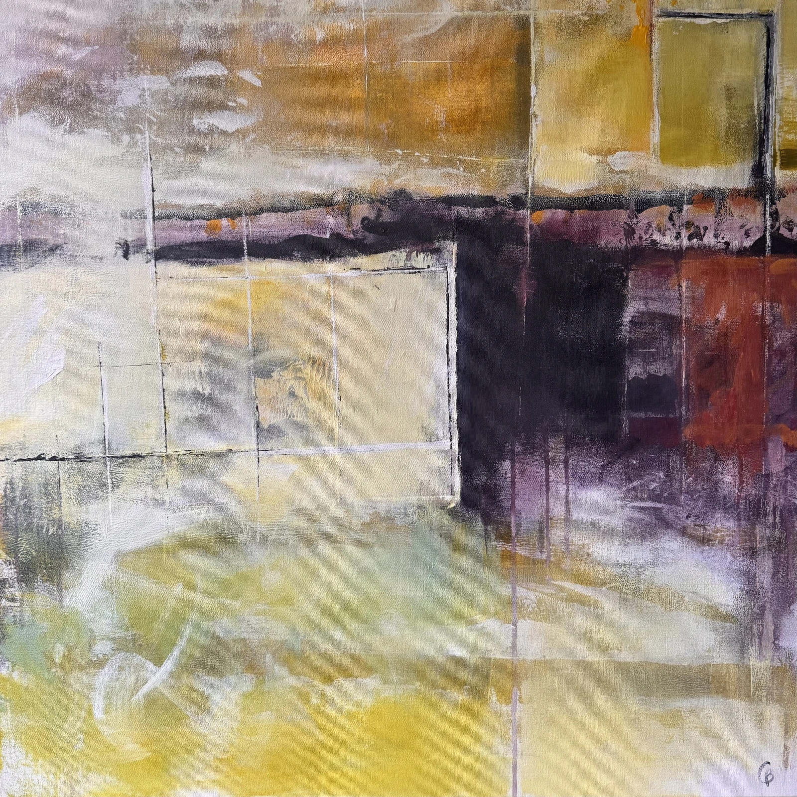 Akrylmålning Ny 80x80 av Catharina Bauer