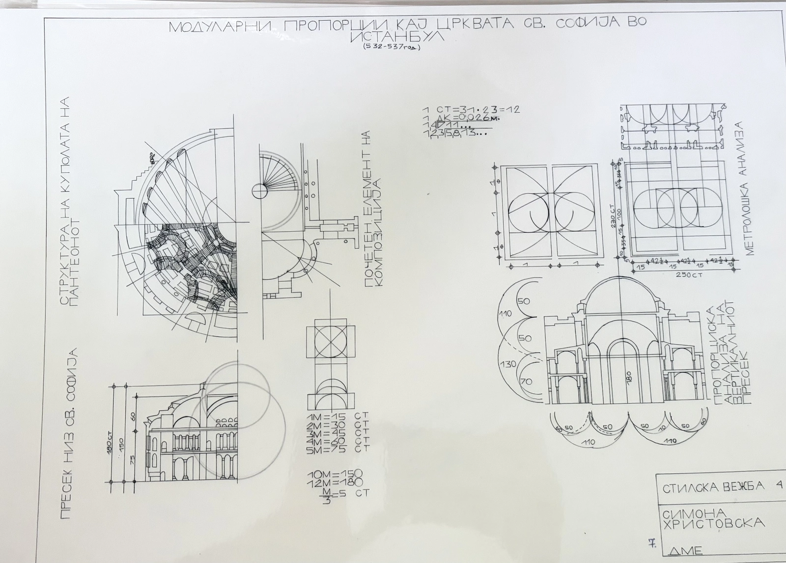 Detaljer av arkitektur av kyrkan Hagia Sophia i Istanbul. av Simona Hristovska