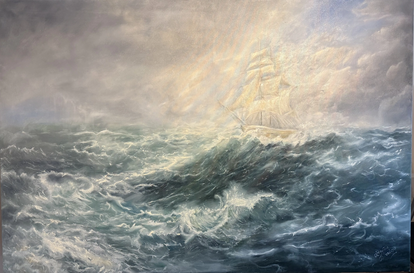Oljemålning Storm av Katarina Blomberg