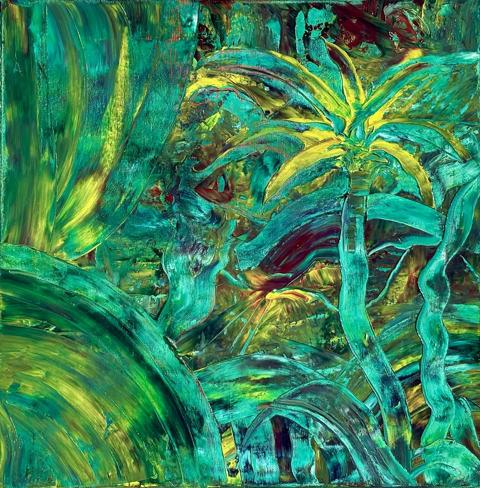 Oljemålning Emerald Canopy av Susanne Ahlberg