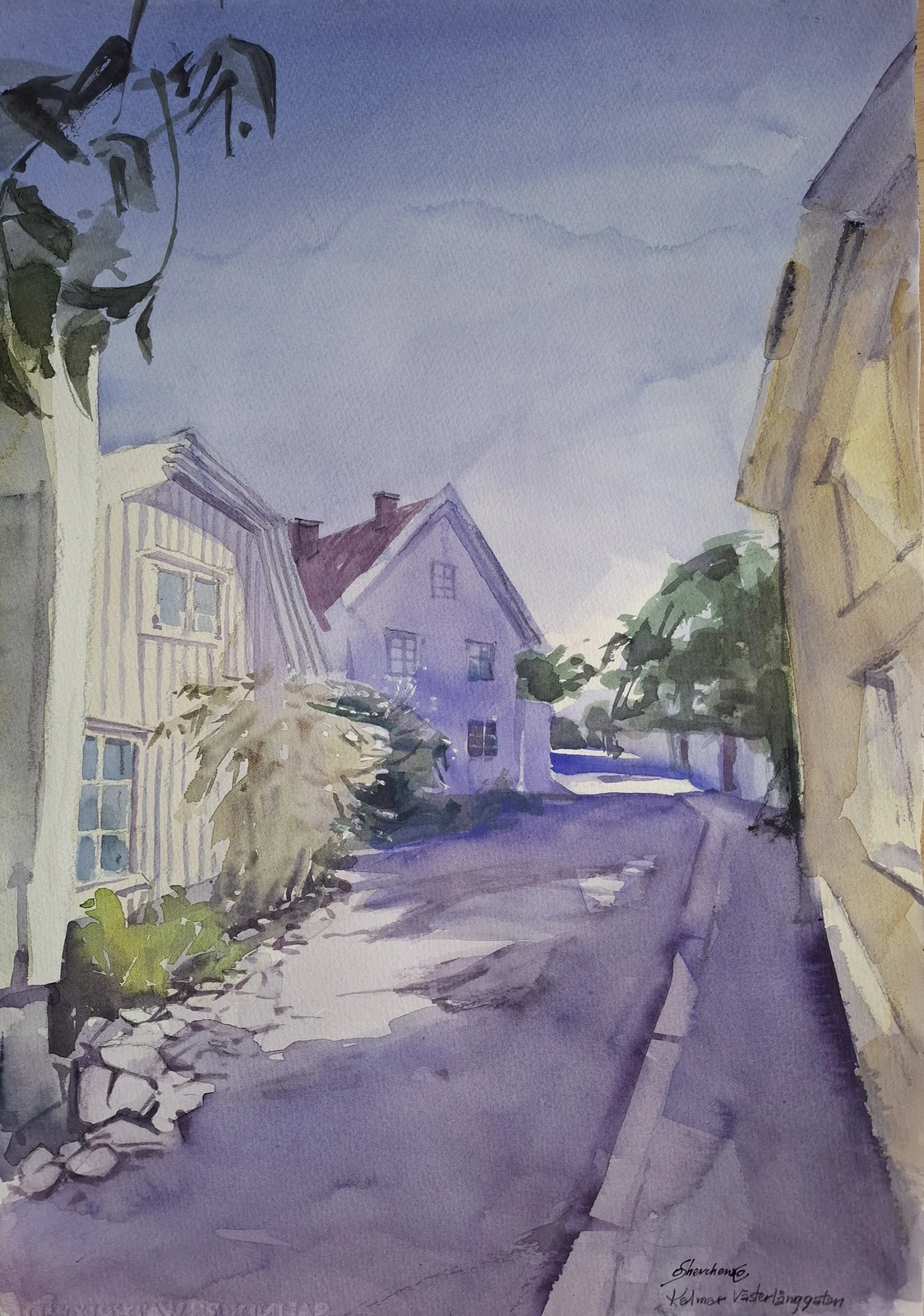 Akvarell Kalmar av Olha Shevchenko