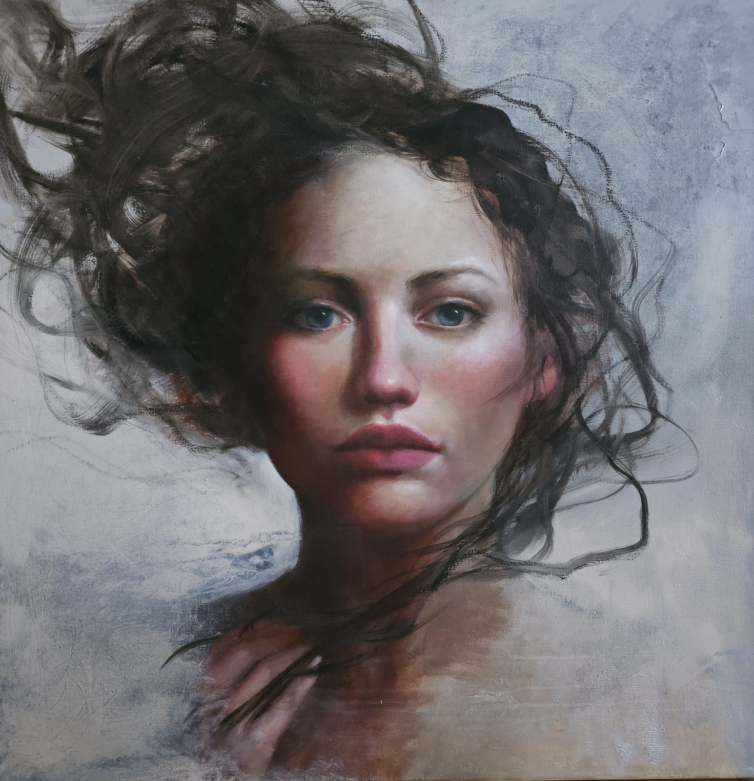 Oljemålning The quiet storm av Malin Östlund