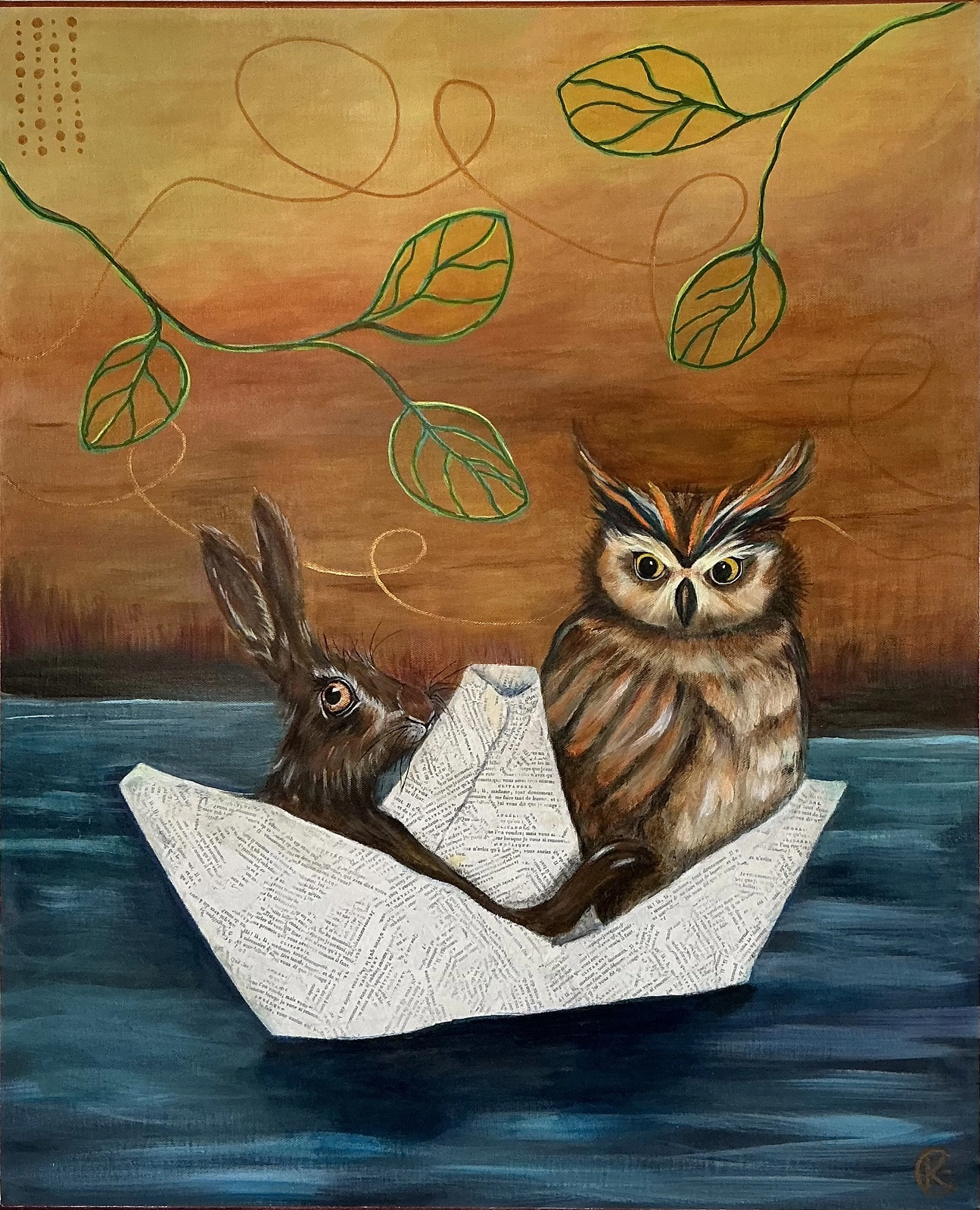 Akrylmålning Boat trip av Kerstin Grönqvist