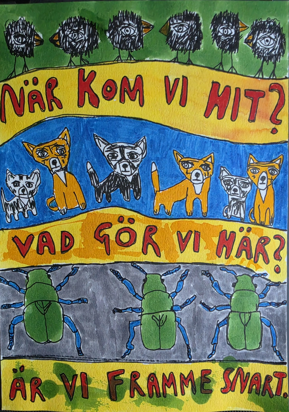 När kom vi hit? Vad gör vi här? Är vi framme snart. av Mikael Jonsson