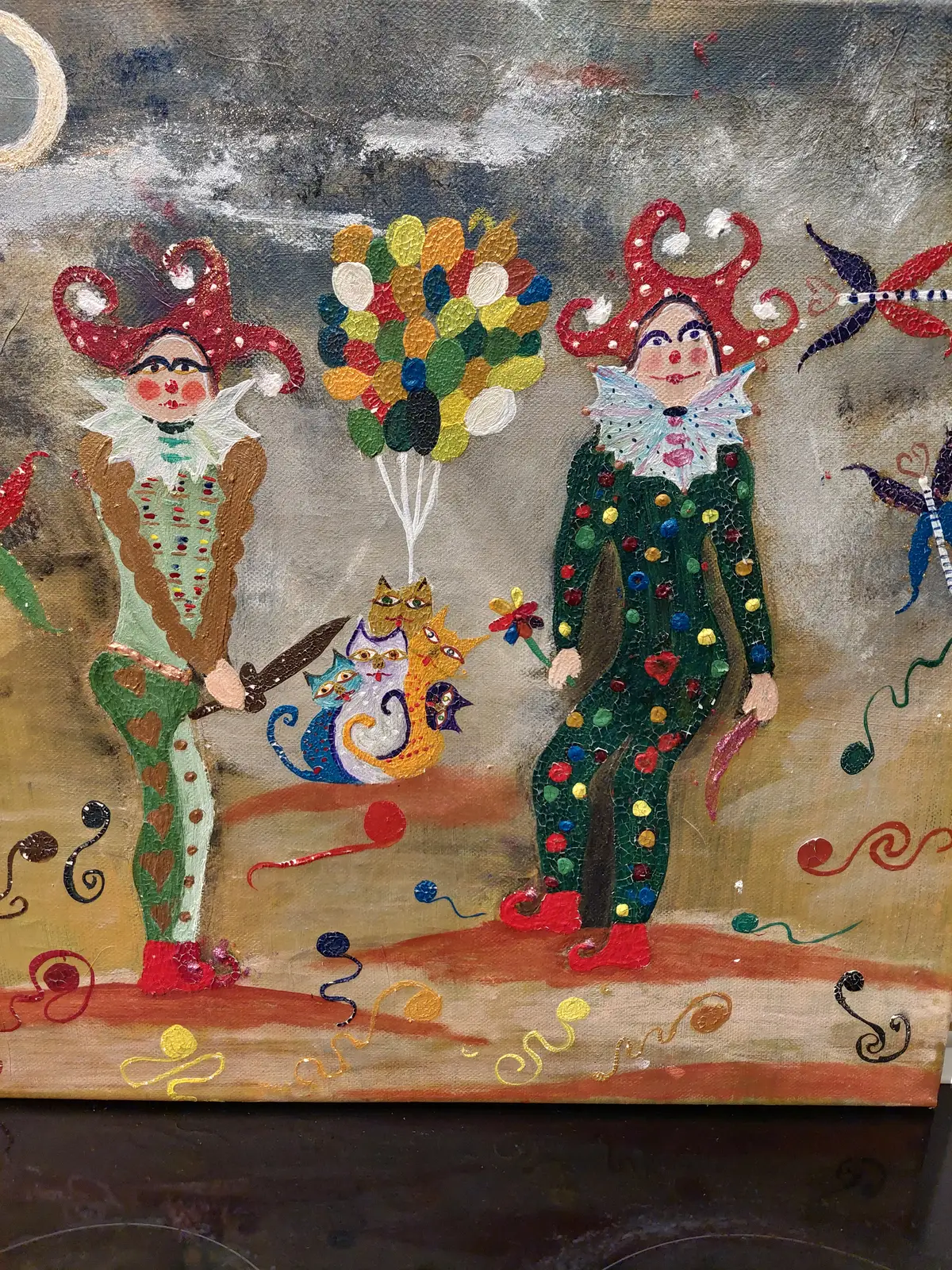 Akrylmålning Harlekinen av Marcus Humberto Betancourt Hernandez