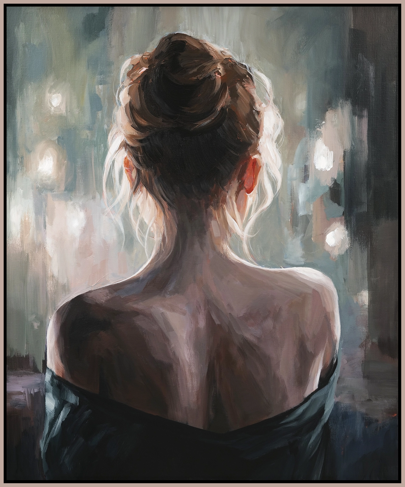 Akrylmålning Evening Lights av Tomas Hammar