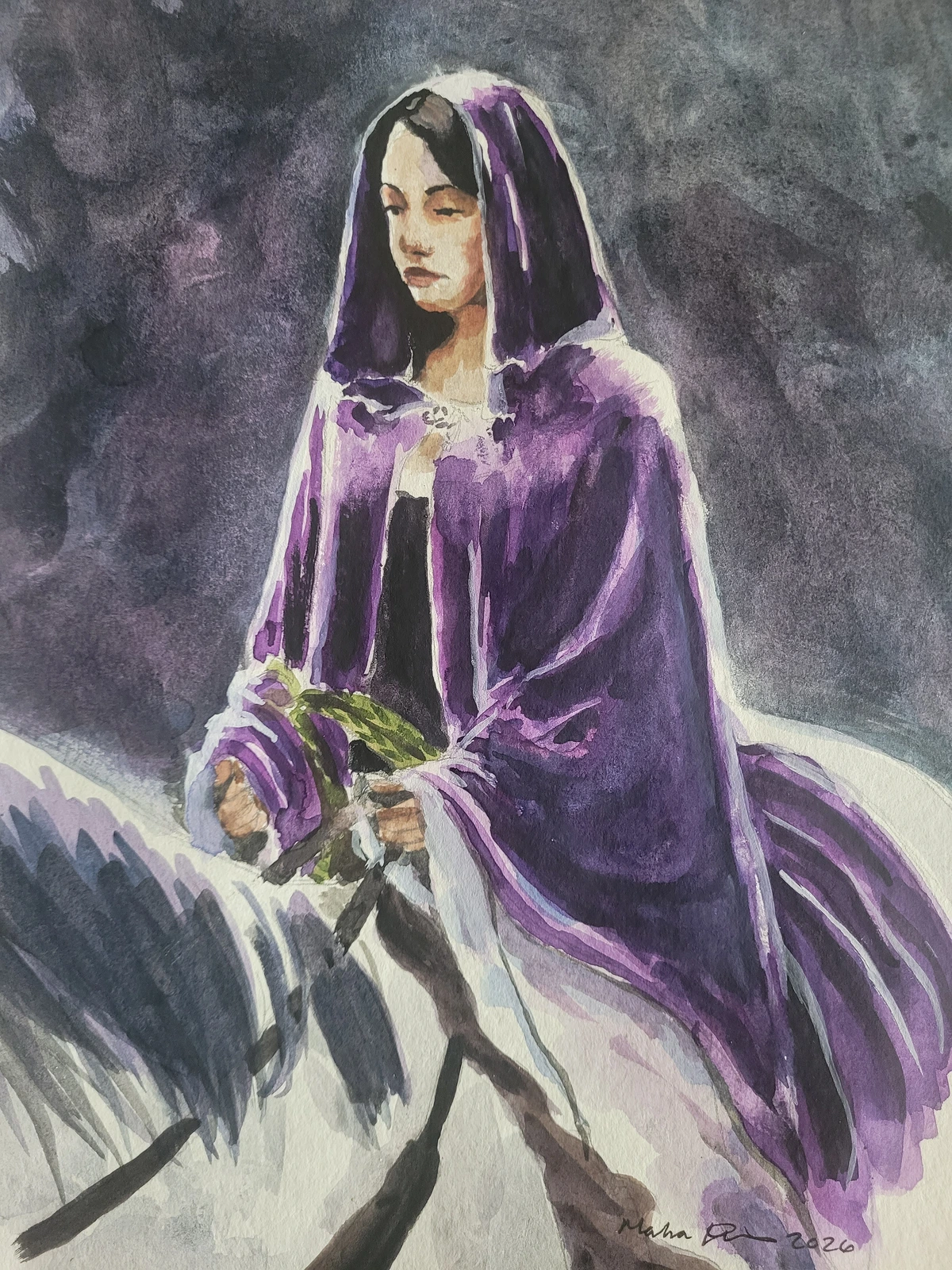 Akvarell Arwen av Malva Forslin