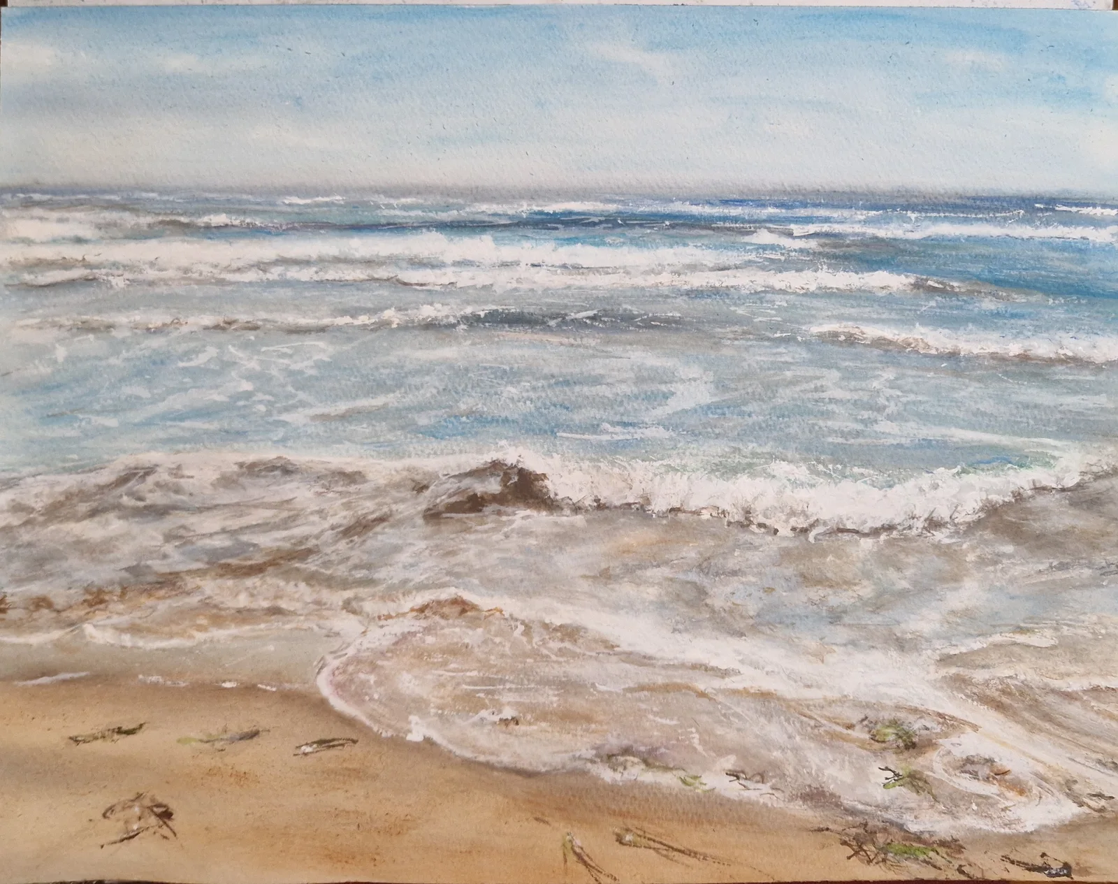 Akvarell Halmstad beach av Anna Maria Puig Molina