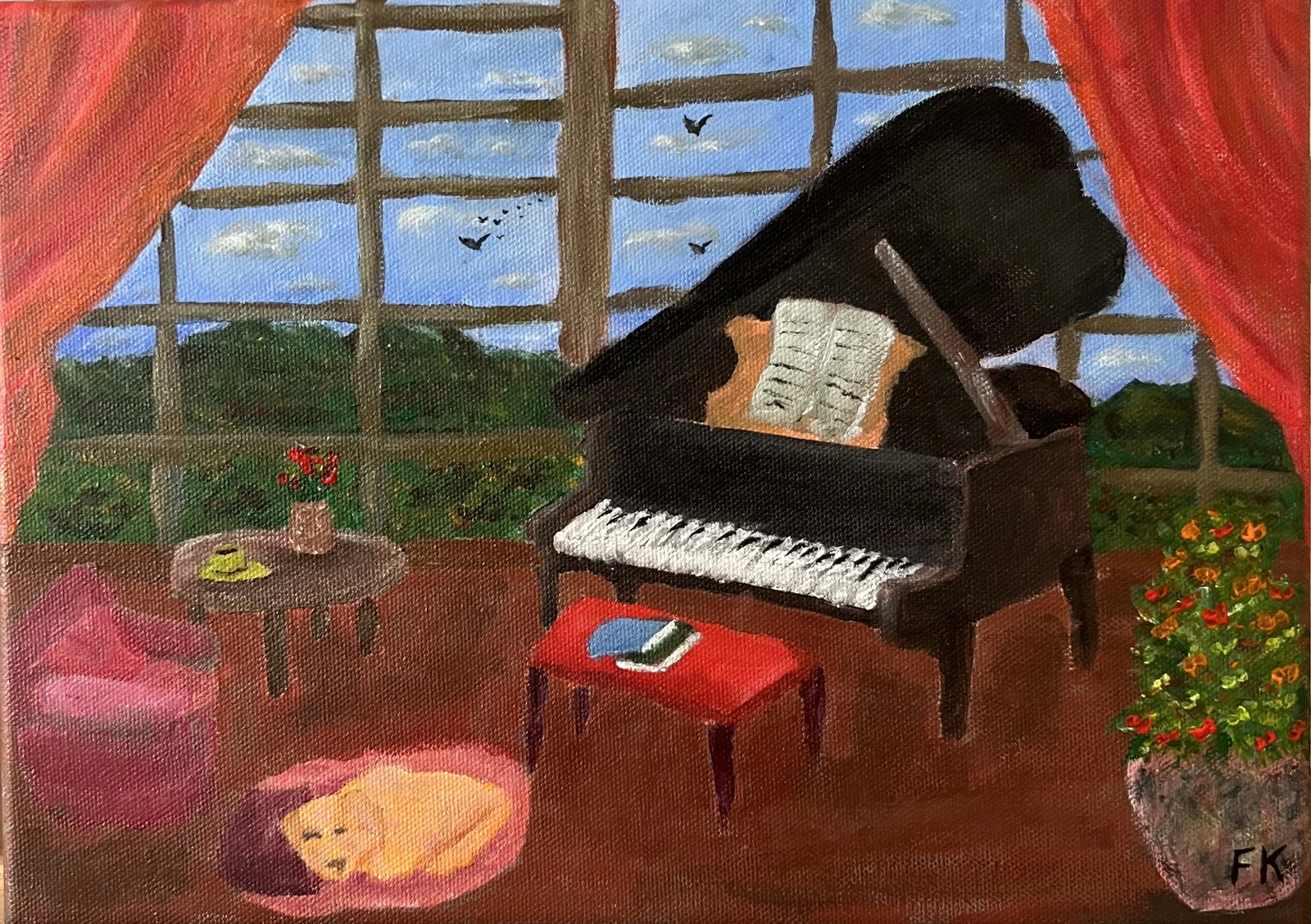 Akrylmålning Melody of peace av Fatima Khaled