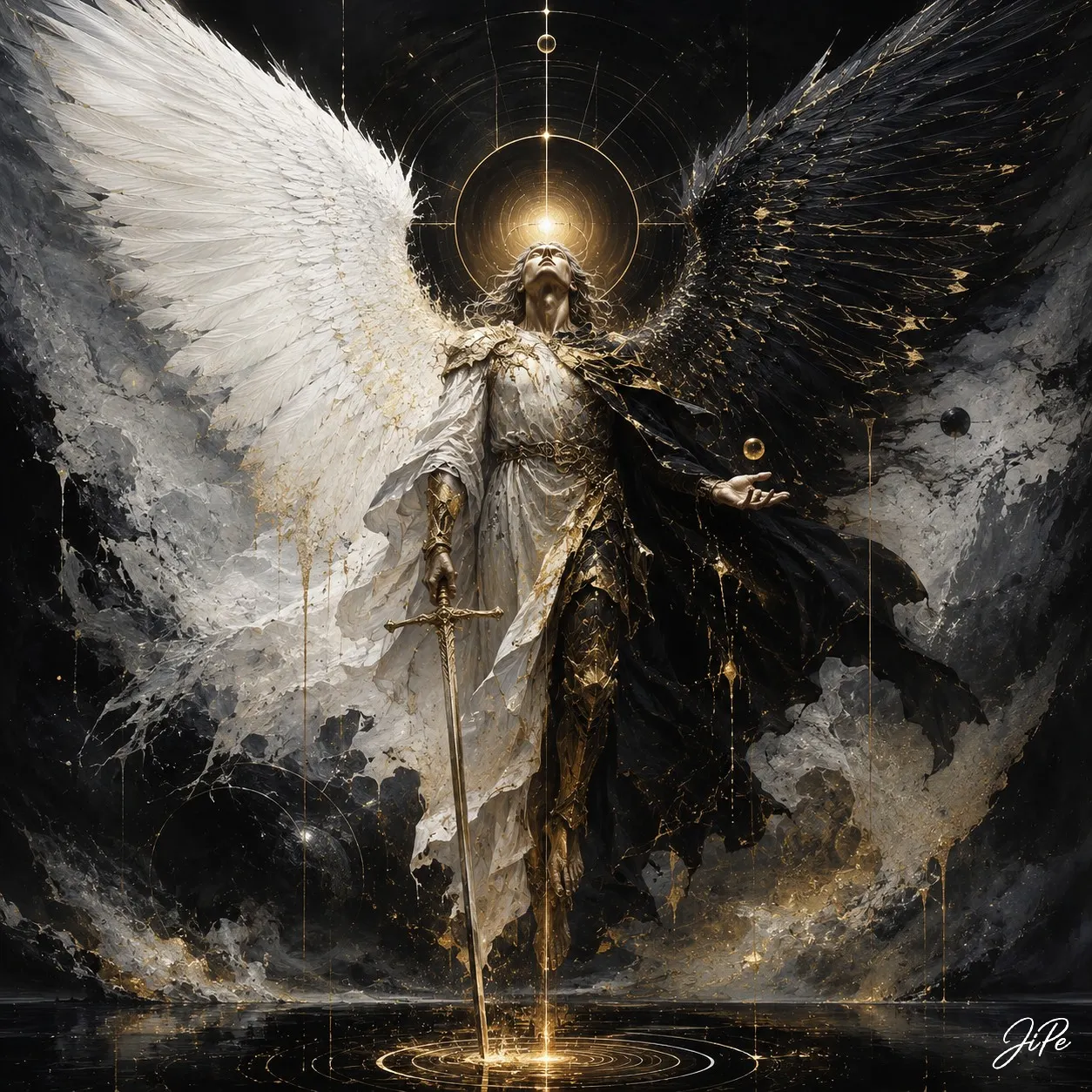 Oljemålning Between Two Eternities  Archangel Michael av Jimmy Persson