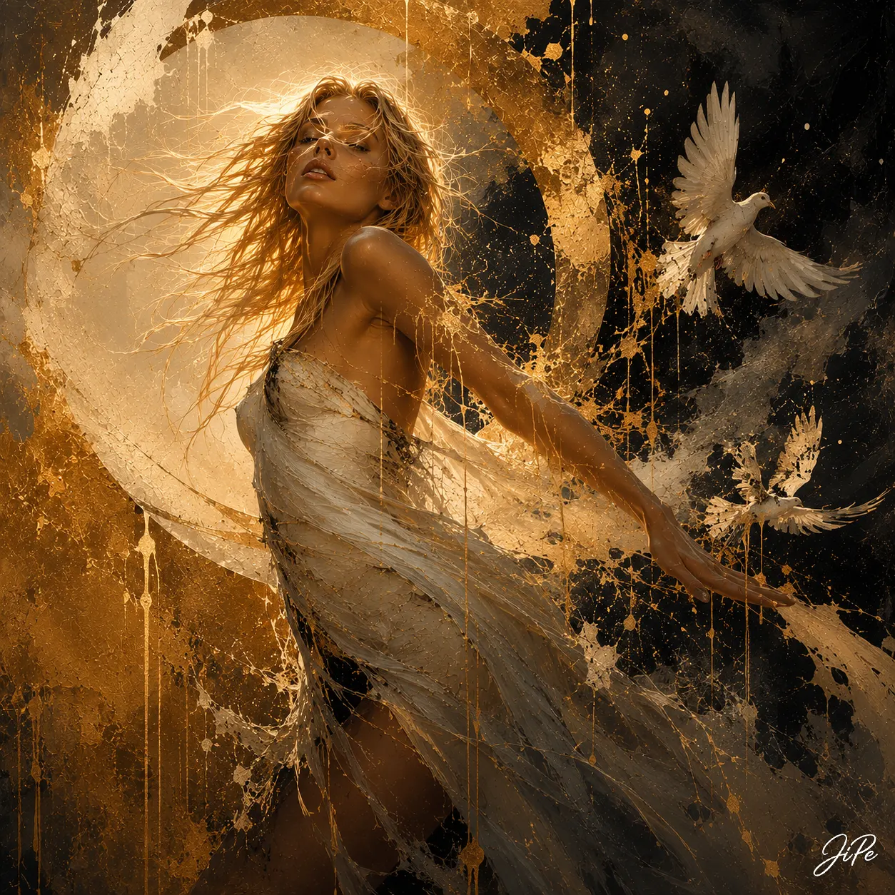 Oljemålning Beyond the Veil of Light av Jimmy Persson