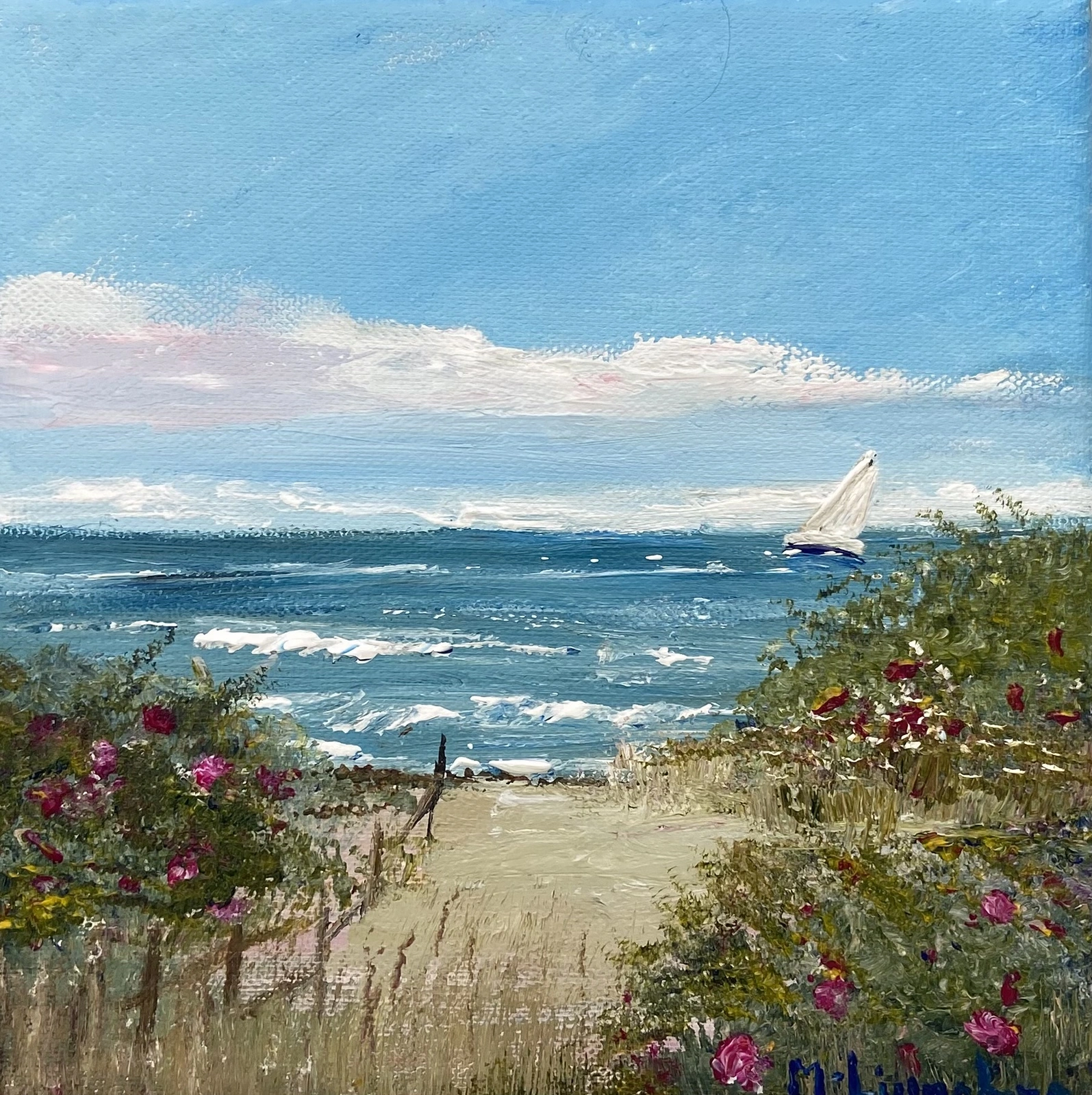 Akrylmålning Sommar av Marie-Louise Ljungberg