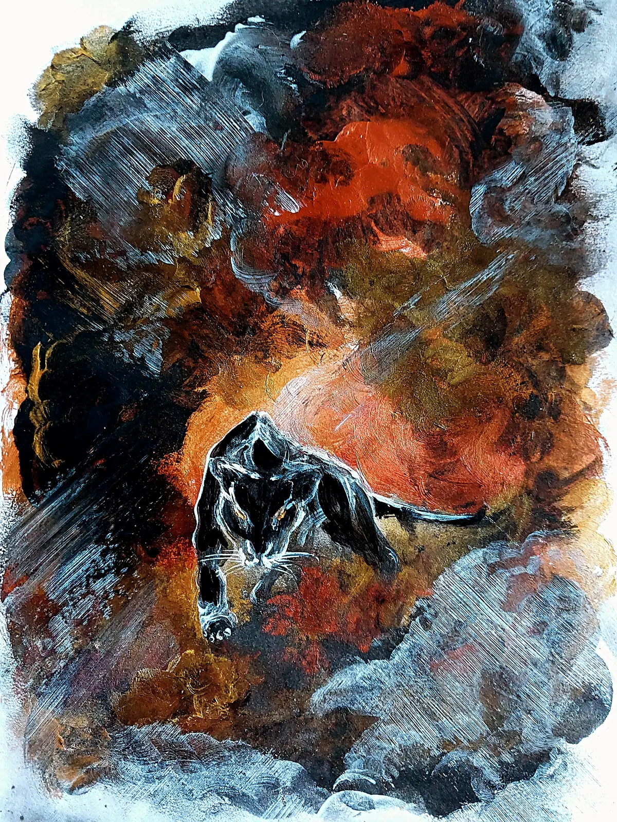 Akrylmålning Beware of Darkness av Gunilla Crantz