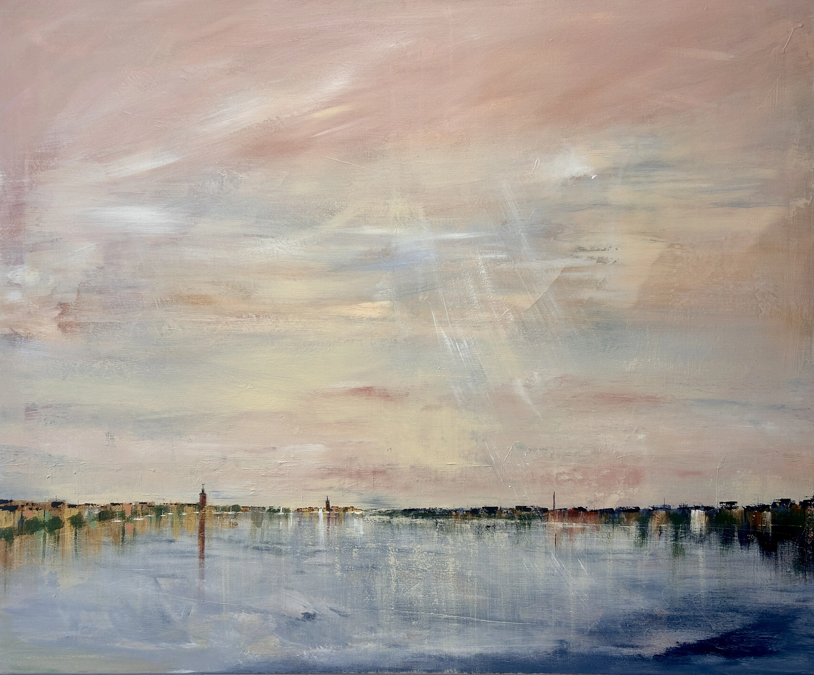 Akrylmålning Kärleken till Stockholm av Ulrica Halling Olsson_art Stockholm