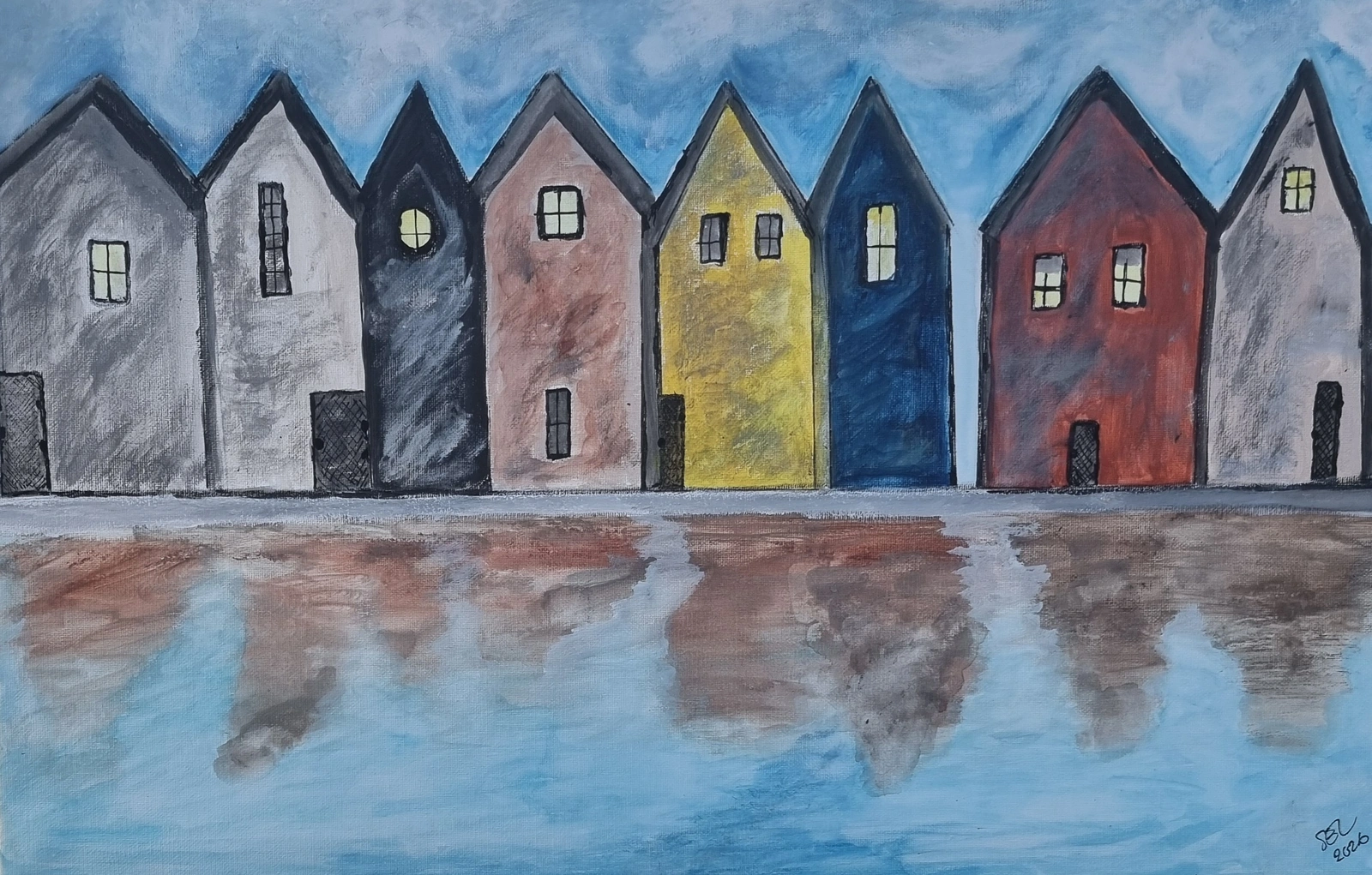 Akrylmålning Arkitekten av Susann Edvinsson-Larsson