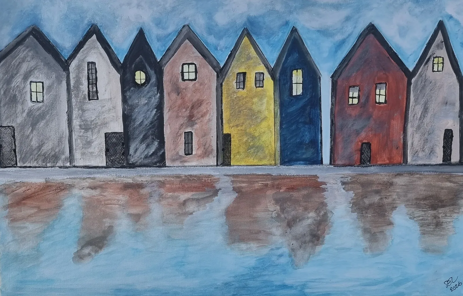 Akrylmålning Arkitekten av Susann Edvinsson-Larsson