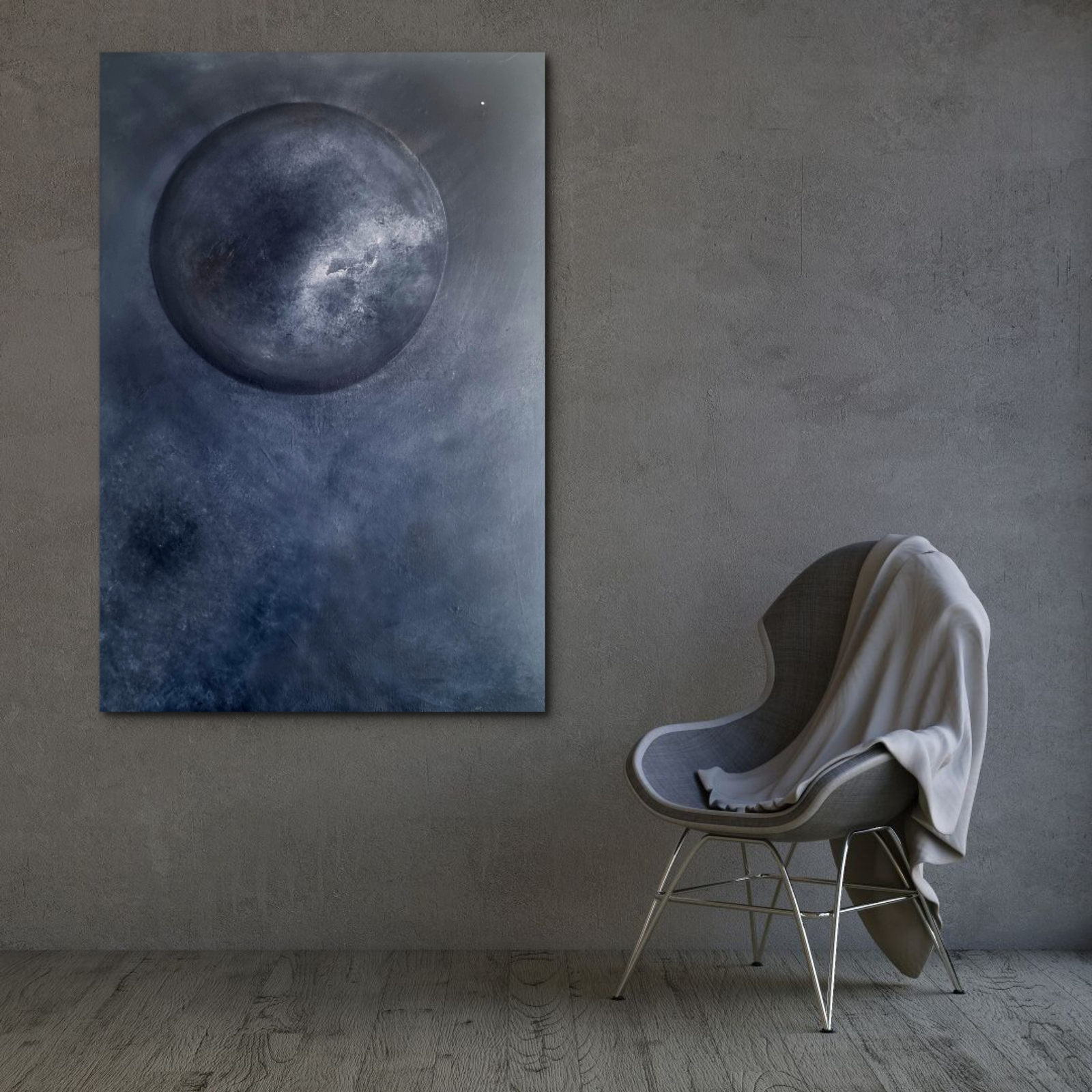 Akrylmålning Once In A Blue Moon av Jennifer Andersson Cervin