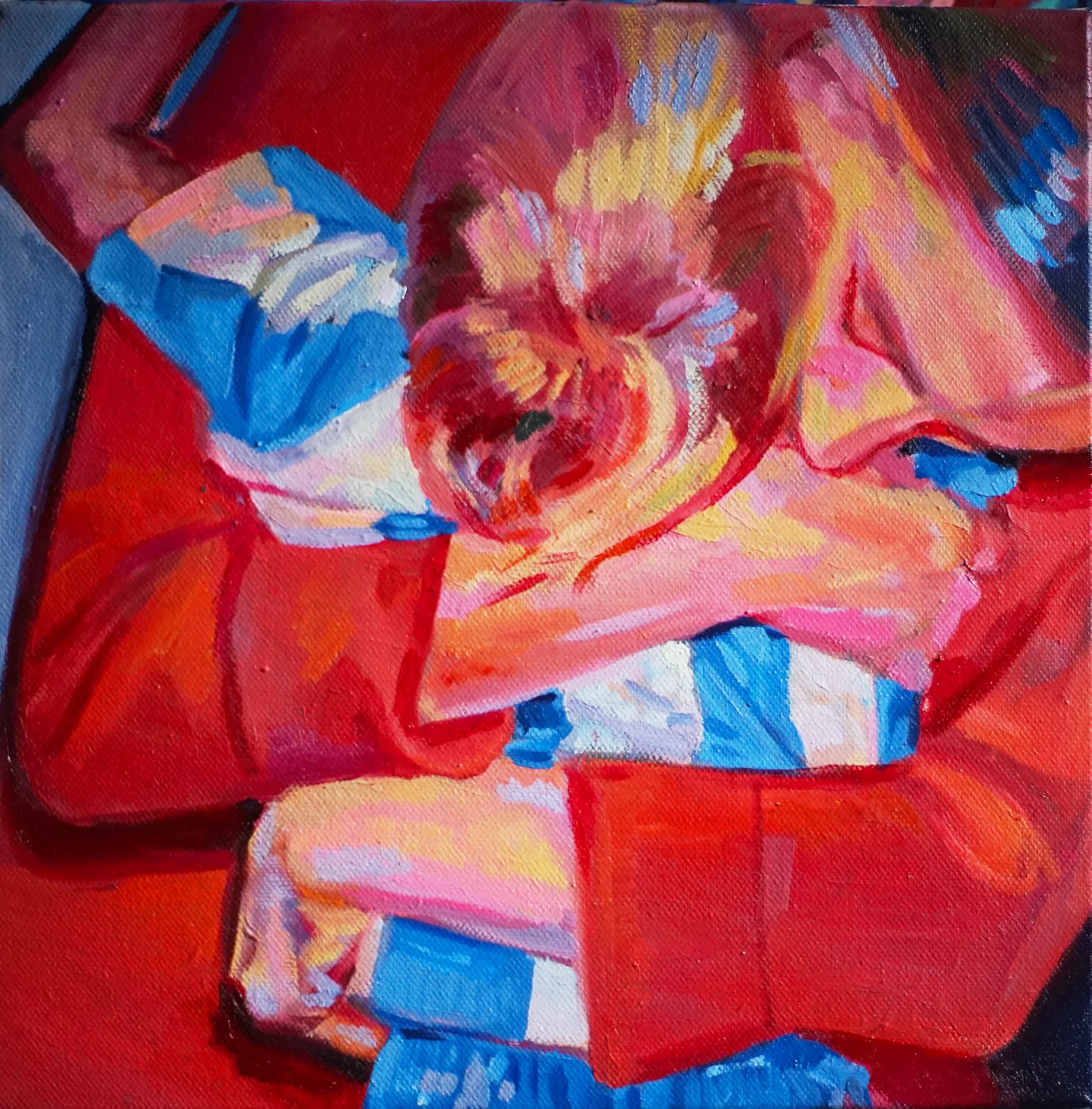 Oljemålning Right in the Middle of my Heart av Nico Viviani