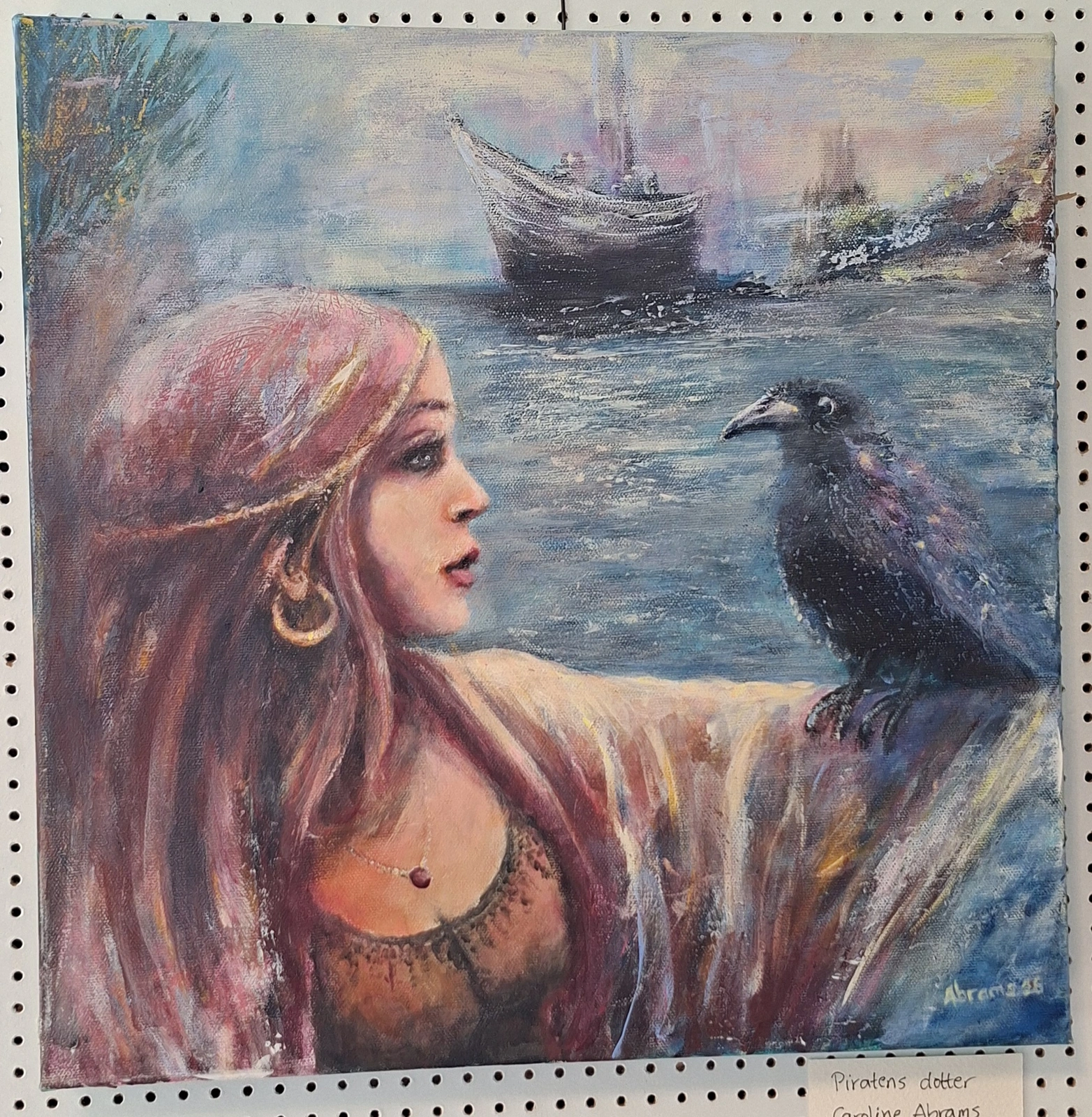 Akrylmålning Piratens dotter av Caroline Abrams