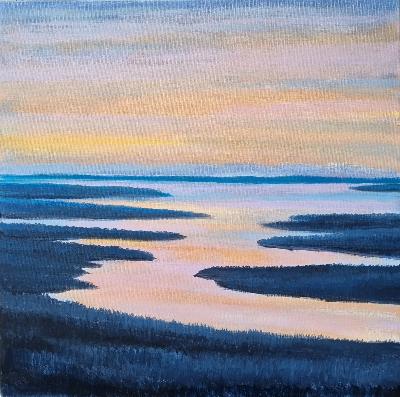 Akrylmålning Sommarmorgon av Anna Jormin