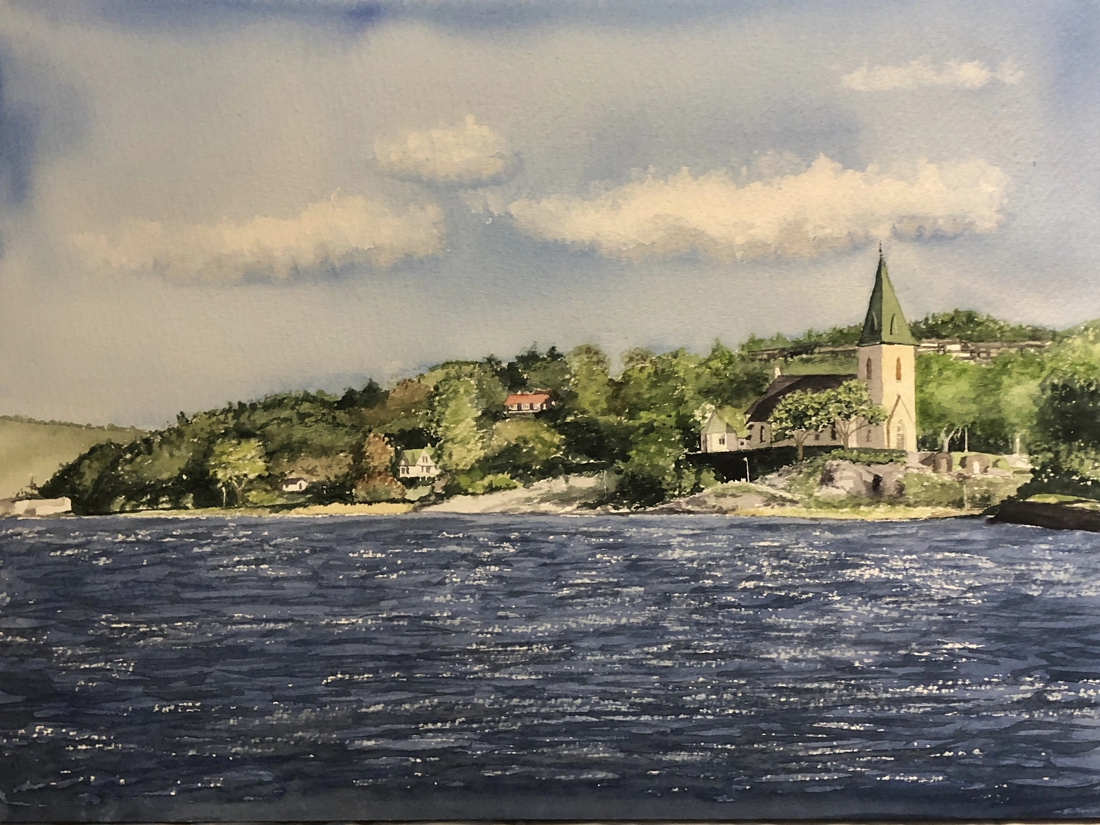 Akvarell Ljungskile av Jeanette Malmberg