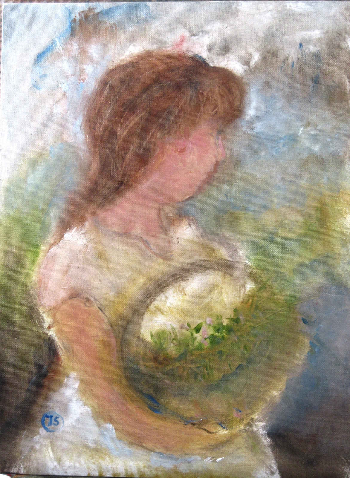 Oljemålning French girl av Jan Söderman