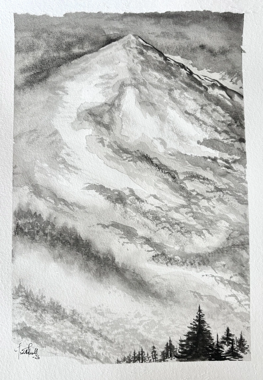 Akvarell Quiet between av Isabella Thorsell