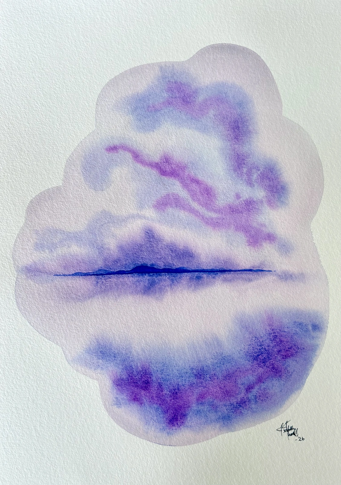 Akvarell Soft horizon av Isabella Thorsell
