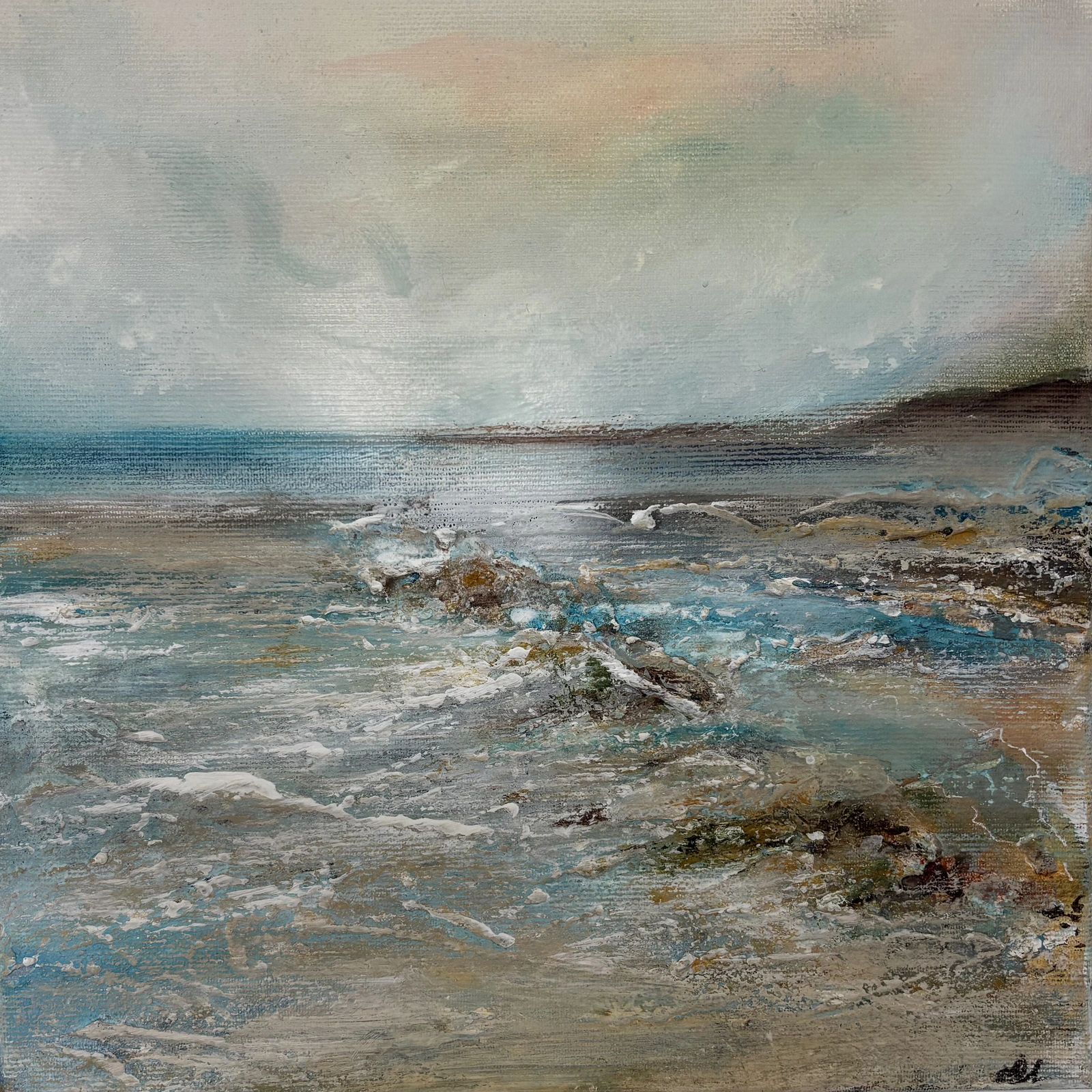 Akrylmålning Where the ocean breathes av Donna Lee Johansson
