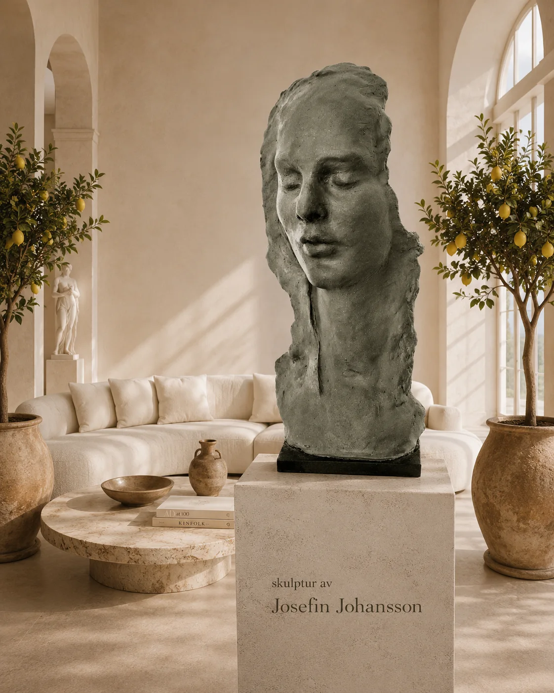 Skulptur Min obrända skulptur Minerva i ai red. av Josefin Johansson Skulptur