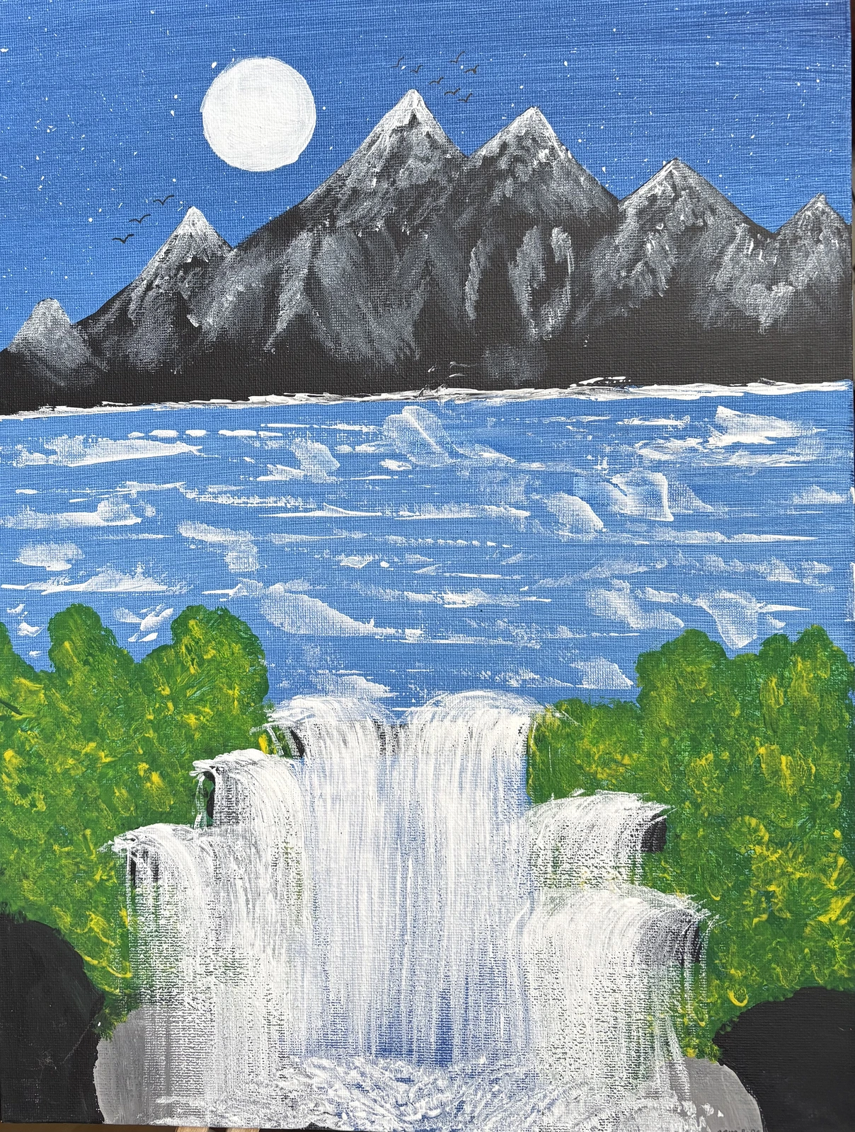 Akrylmålning De stora vattenfallet av Ann-Christin (Acmpainting) Martinsson