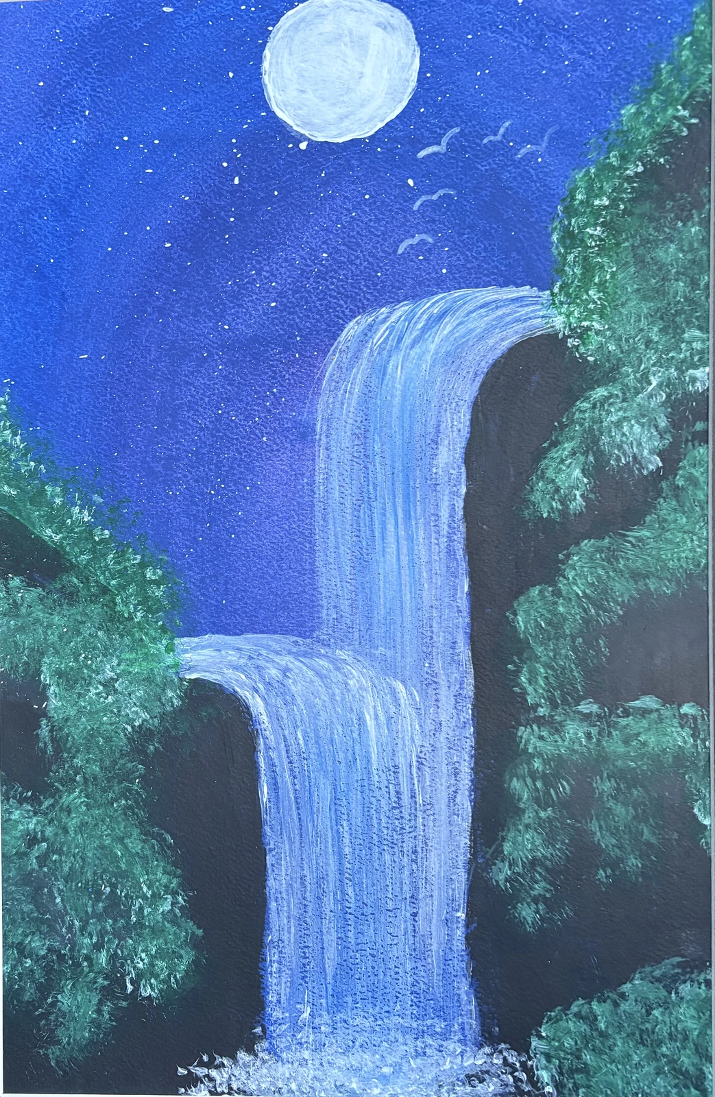 Akrylmålning Stilla vattenfall av Ann-Christin (Acmpainting) Martinsson