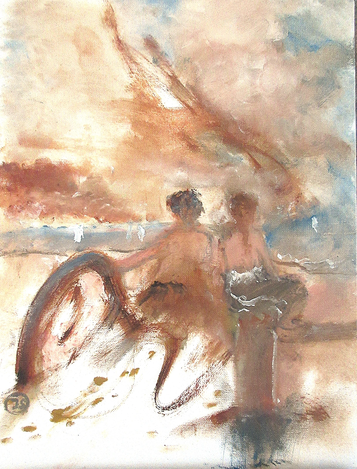 Oljemålning Beachdvellers av Jan Söderman