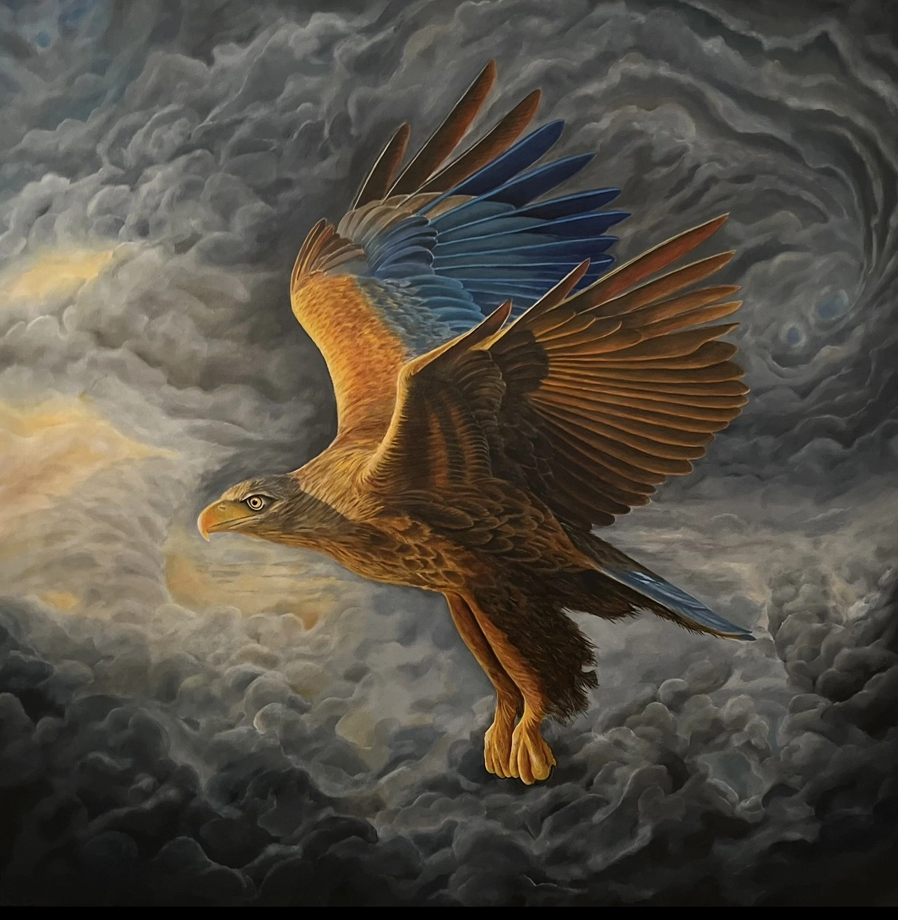 Akrylmålning Stormy eagle av Martin Groustra