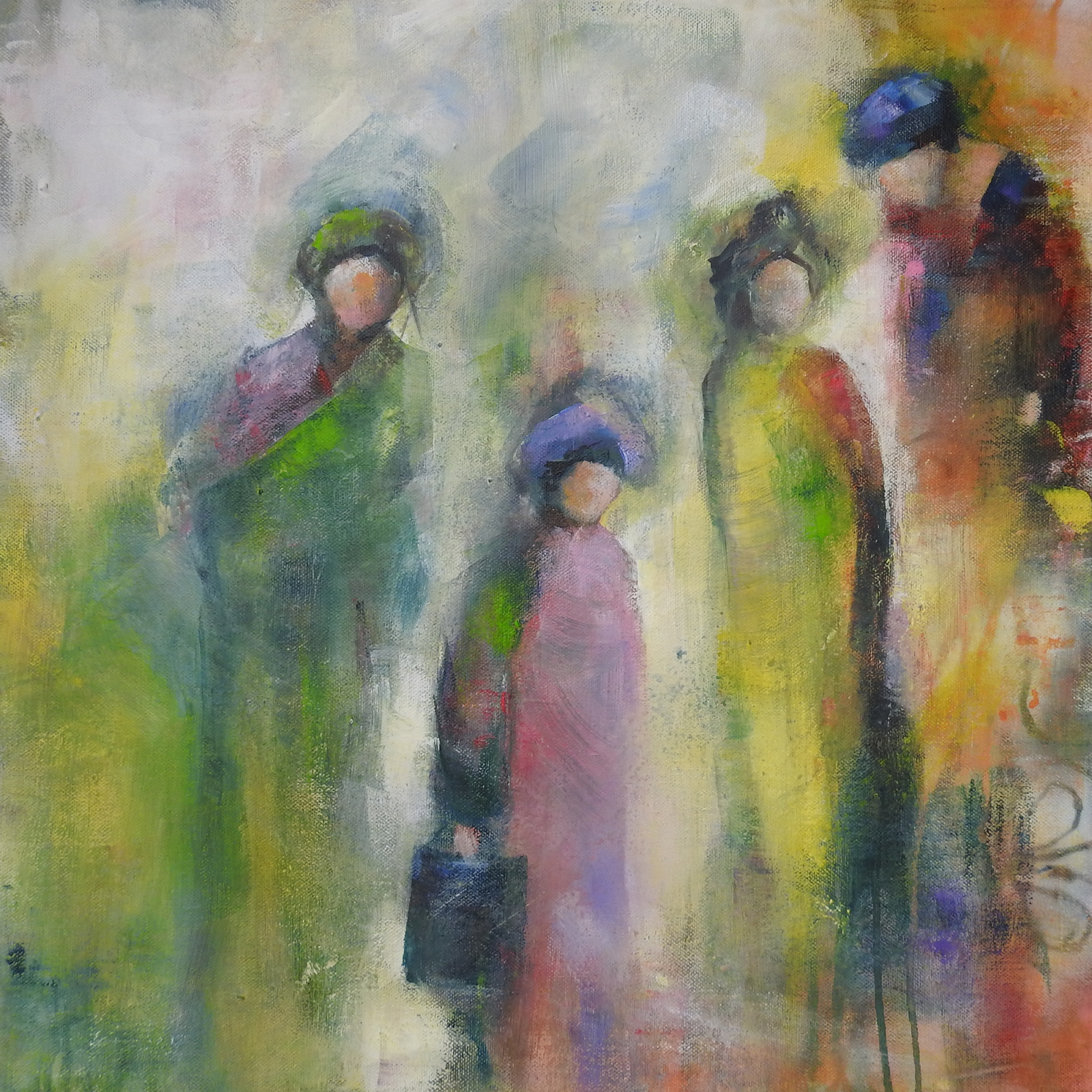 Akrylmålning Ancestors av Anna Rockström