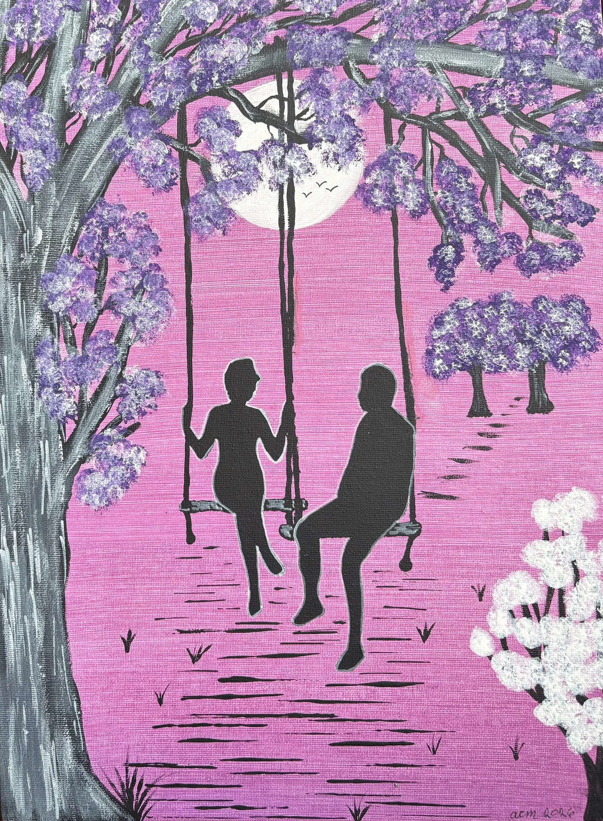 Akrylmålning Gungorna av Ann-Christin (Acmpainting) Martinsson