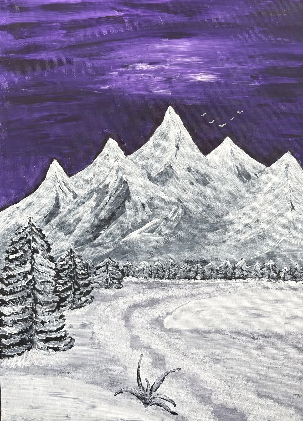Akrylmålning Mitt vinterland av Ann-Christin (Acmpainting) Martinsson